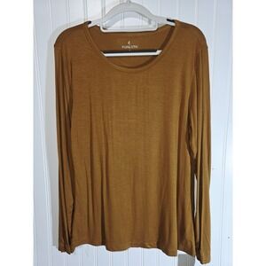Fuinloth Women's Basic Long Sleeve T Shirts, Crewneck Slim Fit Spandex Sz L